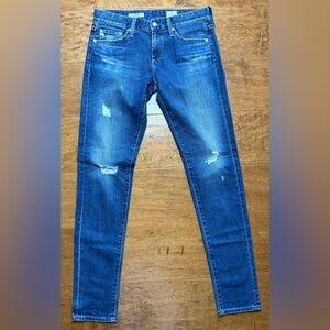 AG The Nikki Relaxed Skinny Distressed Jeans 25R NWOT